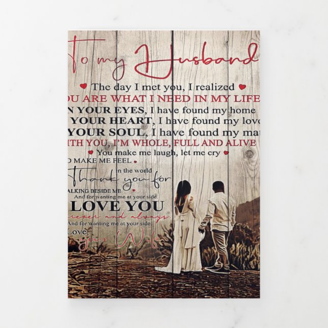 Anúncio Com Dobra Tripla Carta Para Ele | Presente Legal Para o Meu Marido (Cobrir)