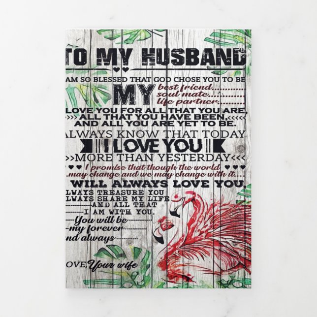 Anúncio Com Dobra Tripla Carta perfeita personalizada | Carta ao meu marido (Cobrir)