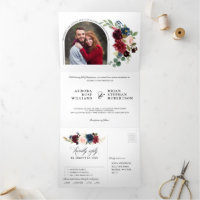 Casamento De Foto Floral Com Blush Marinho Azul