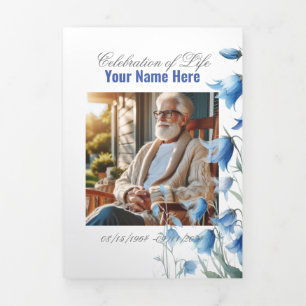 Anúncio Com Dobra Tripla Celebração do Serviço de Memória Funeral da Vida