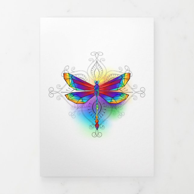 Anúncio Com Dobra Tripla Dragonfly Poligonal (Cobrir)