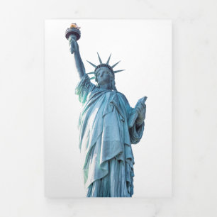 Anúncio Com Dobra Tripla Estátua da Liberdade Nova York