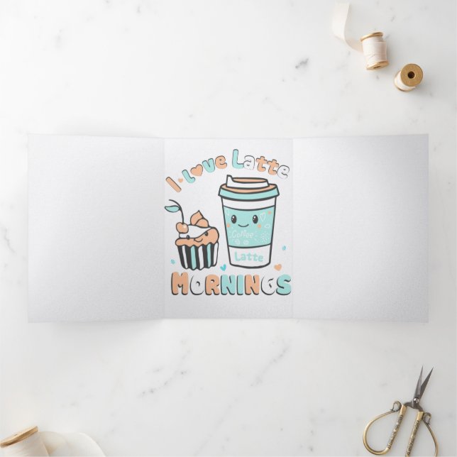 Anúncio Com Dobra Tripla Eu Amo Manhãs De Latte (Dentro)