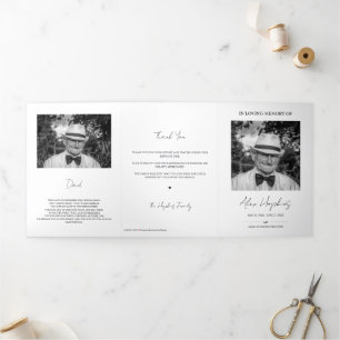 Anúncio Com Dobra Tripla Foto moderna Memorial Funeral Tripla