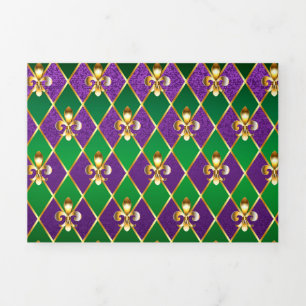 Anúncio Com Dobra Tripla Fundo de Joias Mardi Gras