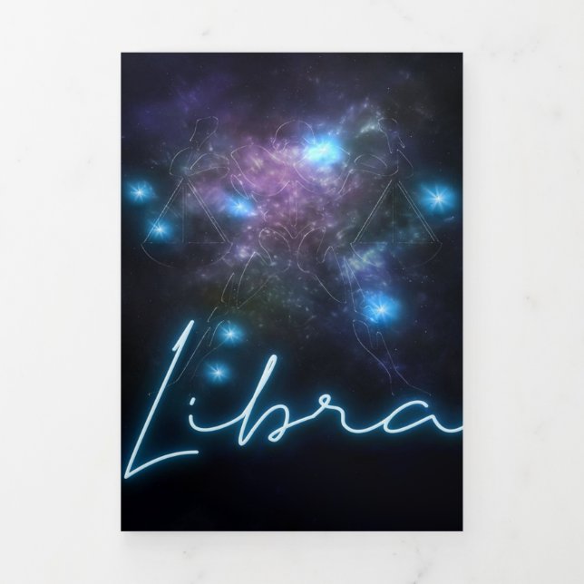Anúncio Com Dobra Tripla Galaxy Libra Zodiac- Funny Libra Zodiac Lover Gift (Cobrir)