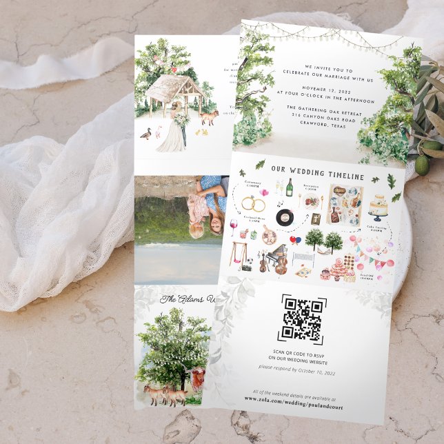 Anúncio Com Dobra Tripla Itinerário de Fim de Semana de Casamento | Colheit (Criador carregado)