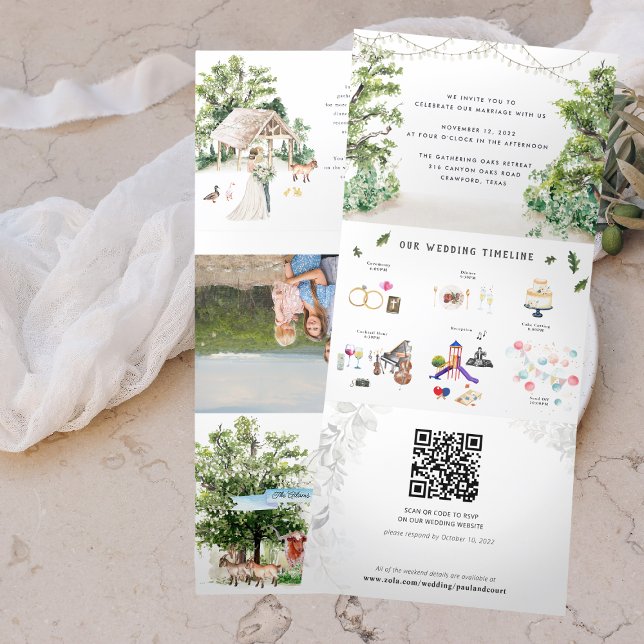 Anúncio Com Dobra Tripla Itinerário de Fim de Semana de Casamento | Colheit (Criador carregado)