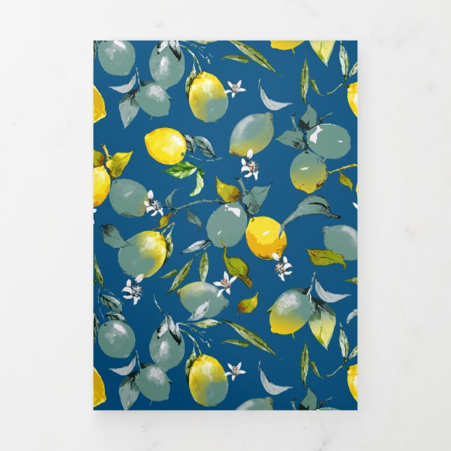 Anúncio Com Dobra Tripla Limões de aquarelas 29 (Cobrir)