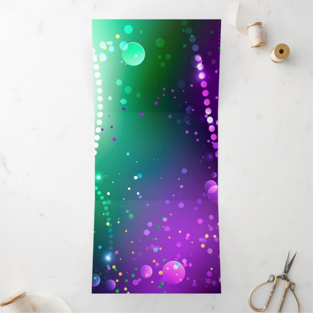 Anúncio Com Dobra Tripla Mardi Gras Festivo Purple Background (Dentro)