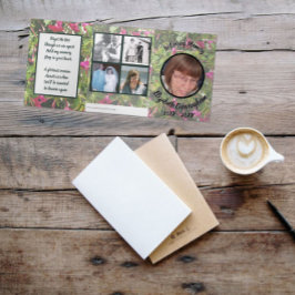 Anúncio Com Dobra Tripla Memorial de Cinco Fotografias do Muted Floral Four