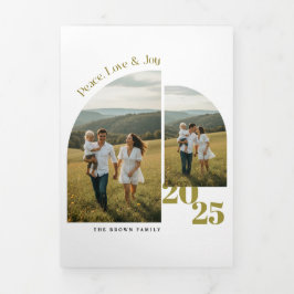 Anúncio Com Dobra Tripla Minimal Christmas Family Arch Photo