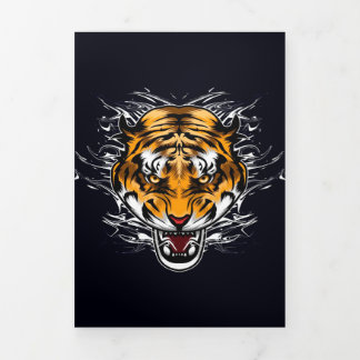 Anúncio Com Dobra Tripla Modern Retro Wolf Trabalho de arte | Para a Mãe Pa