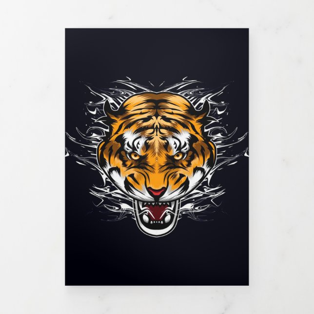 Anúncio Com Dobra Tripla Modern Retro Wolf Trabalho de arte | Para a Mãe Pa (Cobrir)