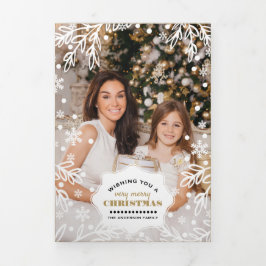 Anúncio Com Dobra Tripla Muito Feliz Natal. Placa de Férias Multifotógrafas