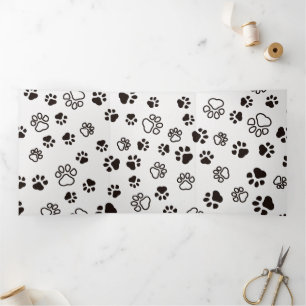 Anúncio Com Dobra Tripla Padrão repetido de patas de Cat