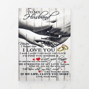 Anúncio Com Dobra Tripla Para a minha letra de marido   Bonito presente  