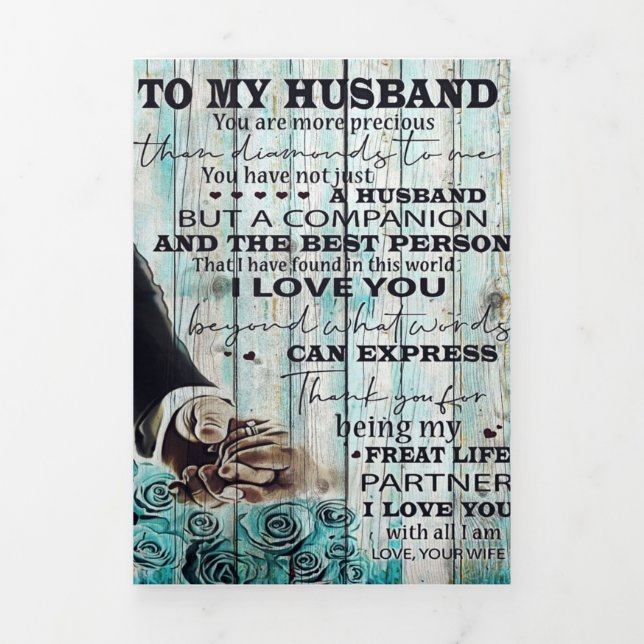 Anúncio Com Dobra Tripla Para a minha letra de marido | Bonito Presente Par (Cobrir)