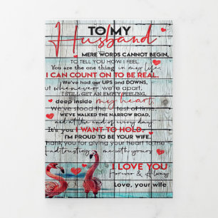 Anúncio Com Dobra Tripla Para a minha letra de marido   Flamingo Bonito Pre