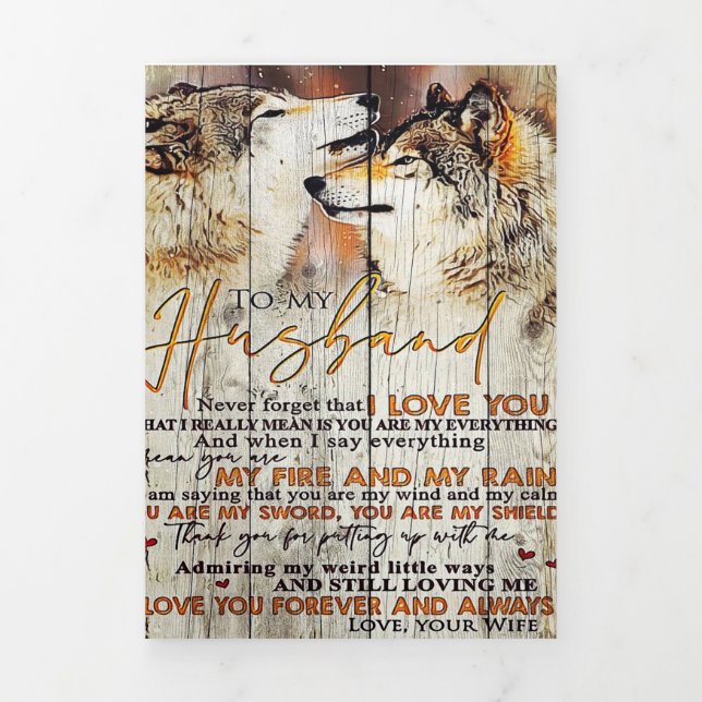 Anúncio Com Dobra Tripla Para o meu marido presente | Letra Marido Adorável (Cobrir)