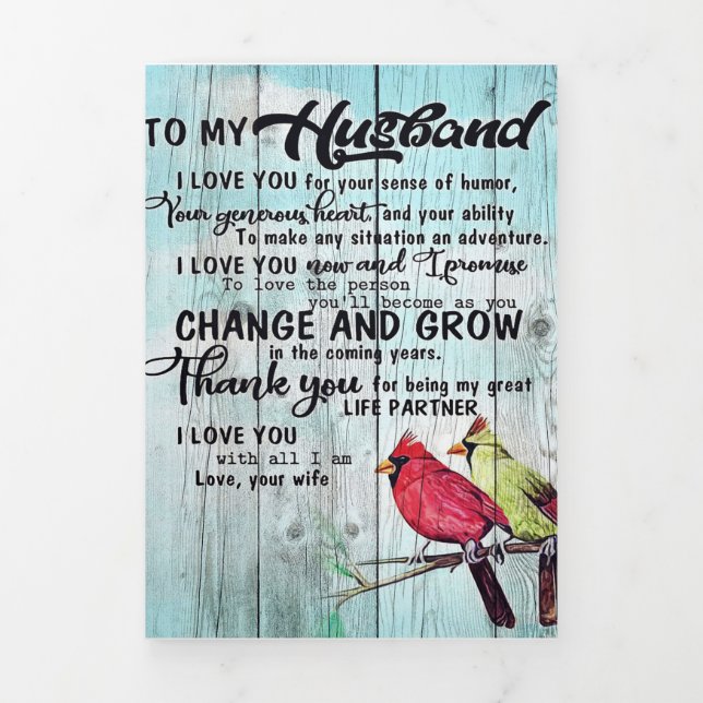 Anúncio Com Dobra Tripla Para o meu Marido | Presente personalizado perfeit (Cobrir)