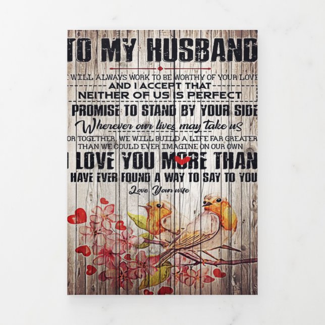 Anúncio Com Dobra Tripla Para o Meu Marido Presente | Presente de Slogan Fo (Cobrir)