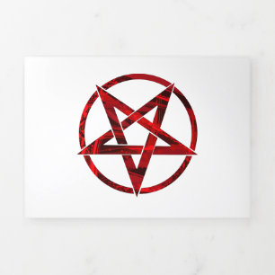 Anúncio Com Dobra Tripla Pentagrama do diabo vermelho