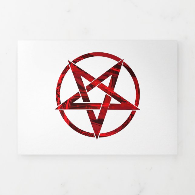Anúncio Com Dobra Tripla Pentagrama do diabo vermelho (Cobrir)