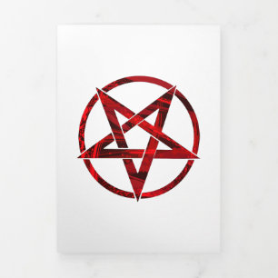 Anúncio Com Dobra Tripla Pentagrama do Diabo Vermelho