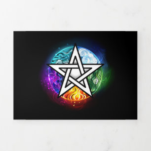 Anúncio Com Dobra Tripla Pentagrama do Wiccan