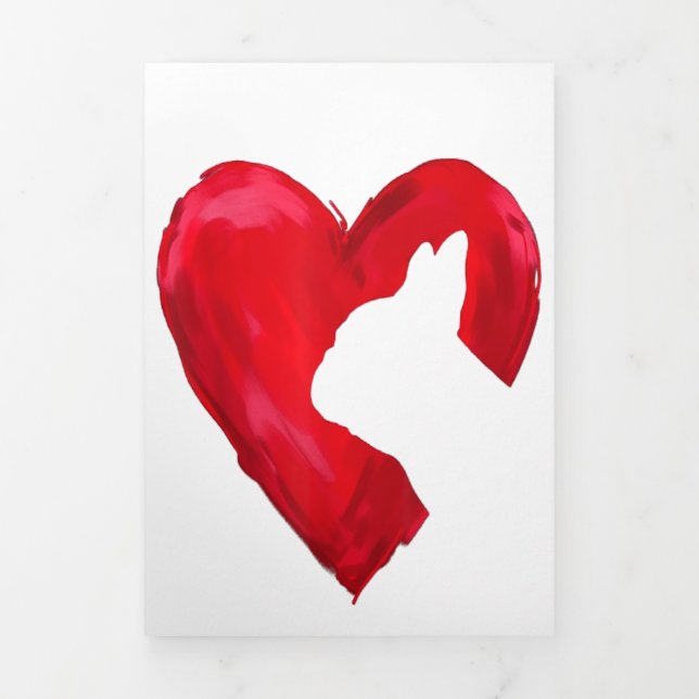 Anúncio Com Dobra Tripla Presente Francês para Bulldog (Cobrir)