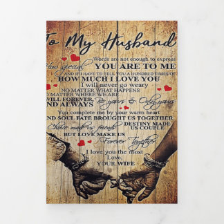 Anúncio Com Dobra Tripla To My Husband Design | Letter To Him | Lovely Gift