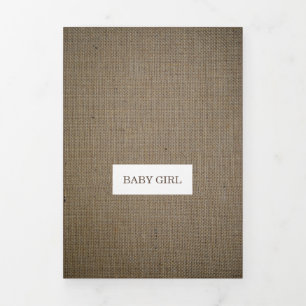 Anúncio Com Dobra Tripla Vintage Burlap, 4 Foto Collage Baby Birth