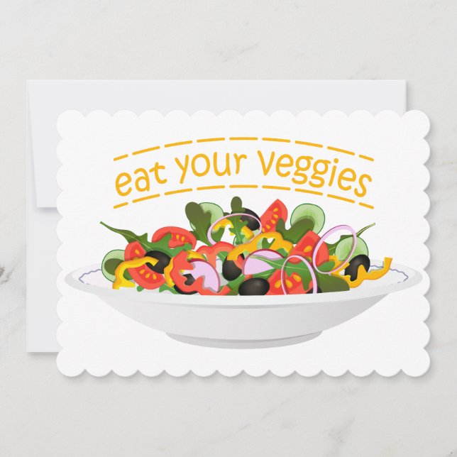 Anúncio Coma seus legumes Citação mistura de salada fresca (Frente)