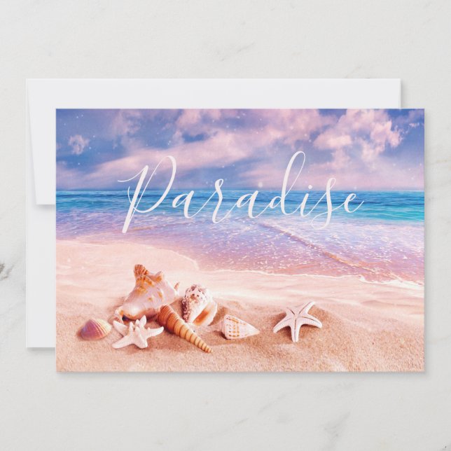 Anúncio Conchas na praia do mar (Frente)