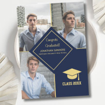 Congrats Graduated Collage 3 Photos for Him Navy