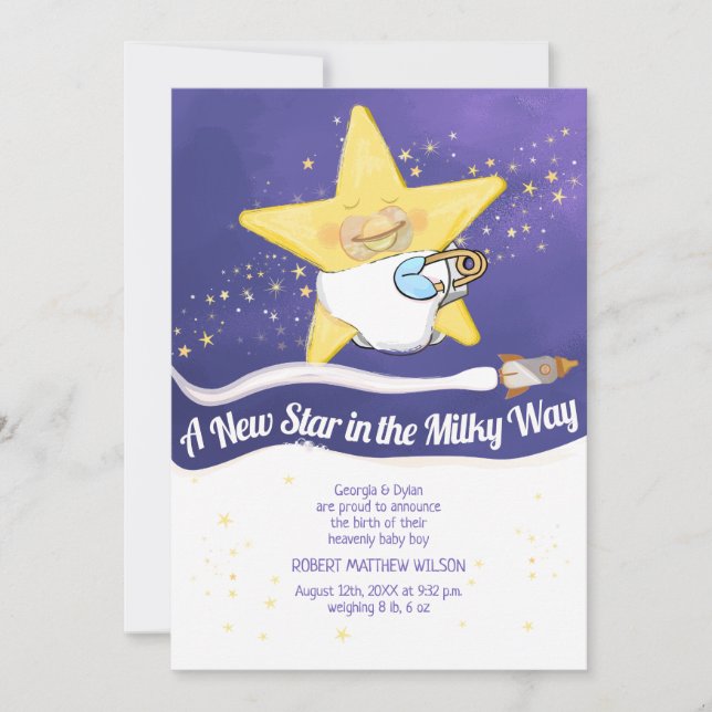Anúncio Congratulation New Baby Flat Announcement Card (Frente)