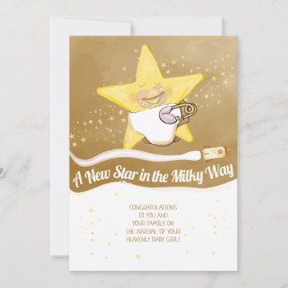 Anúncio Congratulations New Baby Flat Announcement Card