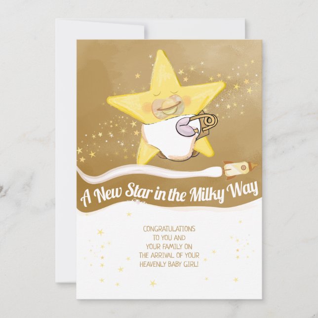 Anúncio Congratulations New Baby Flat Announcement Card (Frente)
