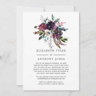 Anúncio Convidados de Casamento com Floral Violeta Bordo R