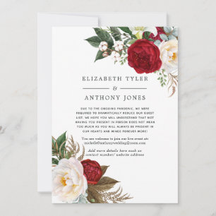 Anúncio Convidados de casamento reduzidos Boho vermelho e