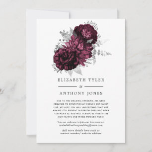 Anúncio Convidados de Casamento Reduzidos com Flores em Bo