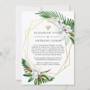 Anúncio Convidados Virtuais de Casamento Floral Geométrico