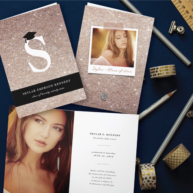 Anúncio Copper Glitter Monograma - Letra S Formando de Fot (Criador carregado)