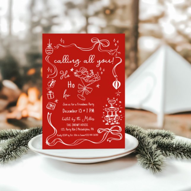 Anúncio coquetel de Papais noeis do partido Friendmas (Criador carregado)