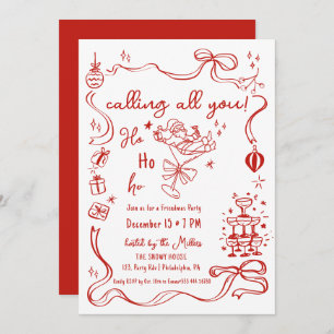 Anúncio coquetel de Papais noeis do partido Friendmas