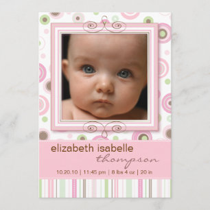 Anúncio cor-de-rosa bonito do bebê das bolinhas &