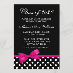 Anúncio cor-de-rosa da graduação das bolinhas do