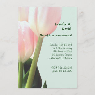 Anúncio cor-de-rosa do noivado das tulipas