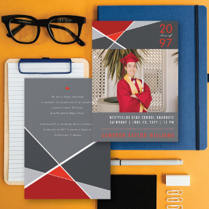 Anúncio Cor Geométrica Moderna Bloqueia Graduação Geográfi